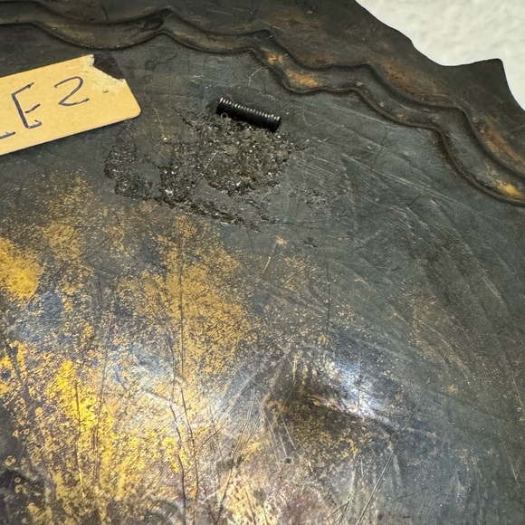 Decorative Vintage MCM Metal Brass Copper Wall Plate Egyptian Pharaoh Motif Rare - Picture 15 of 16